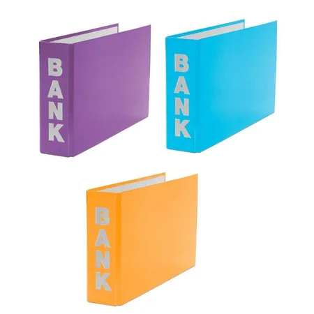 Livepac Office Bankordner für Kontoauszüge 140 x 250 mm, 3 Stück je 1x hellblau, lila, orange