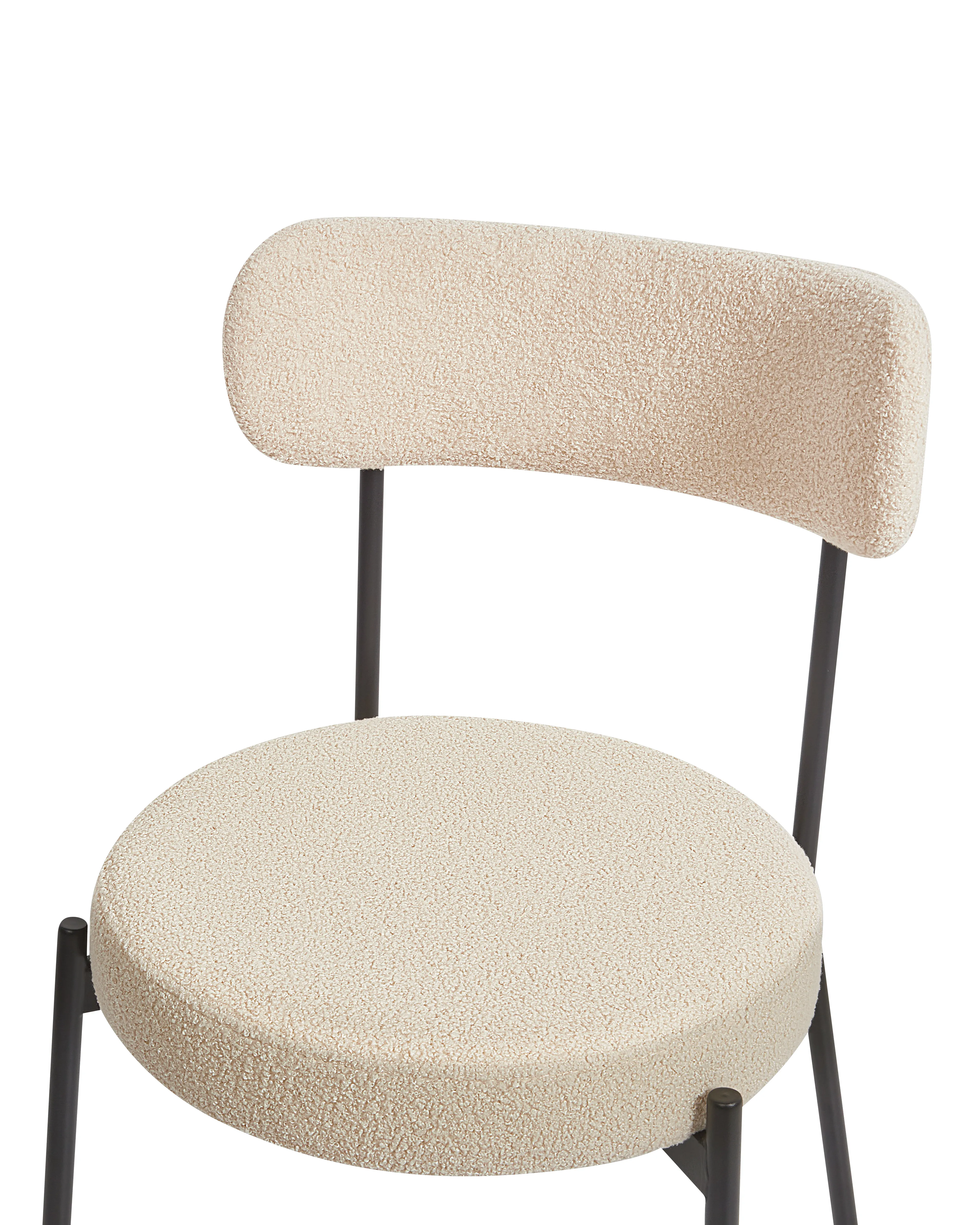 Set van 2 eetkamerstoelen ALLISON Bouclé Lichtbeige