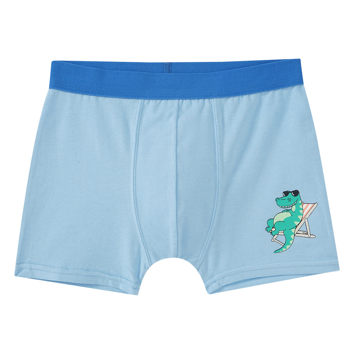 Famy 5 Jungen Boxer in verschiedenen Dessins hellblau / dunkelblau / weiss
