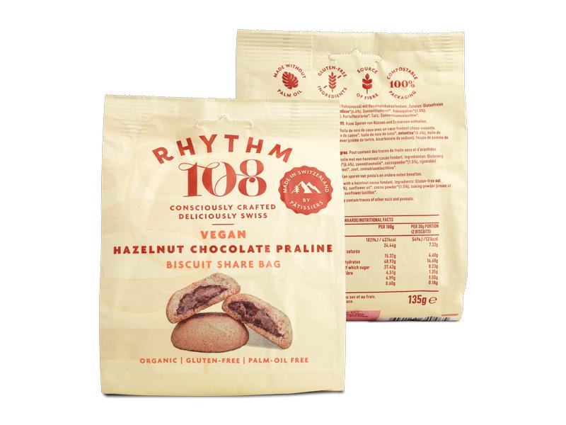 Rhythm 108 Guetzli Swiss Vegan Hazelnut Chocolate Praline B Vegane Schokoladenkekse aus der Schweiz