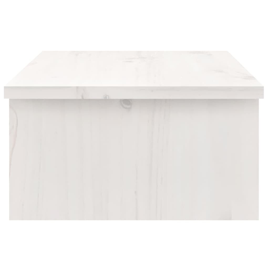 vidaXL Monitorstandaard 50x27x15 cm massief grenenhout wit