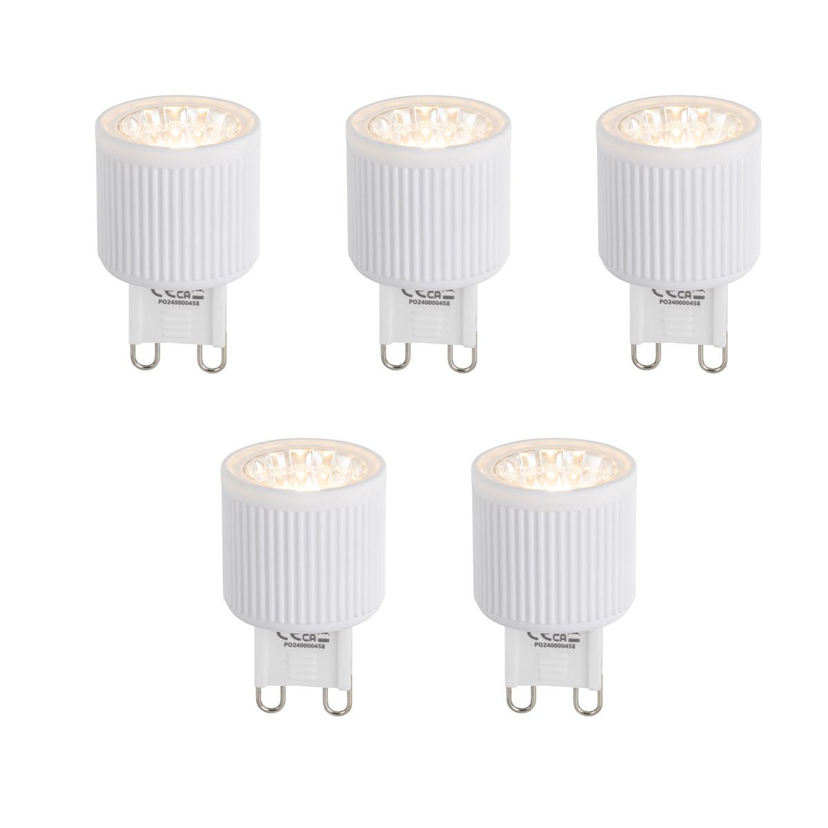Set van 5 G9 24mm LED lampen 3W 300 lm 2700K