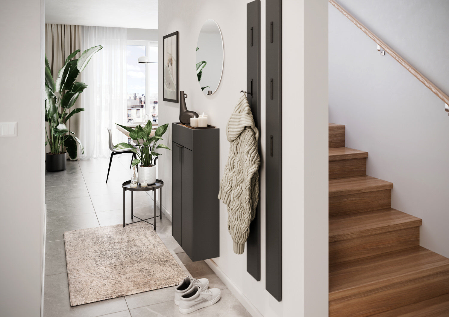 Germania Ameca Grafiet | Eiken Schoenenkast Hoog