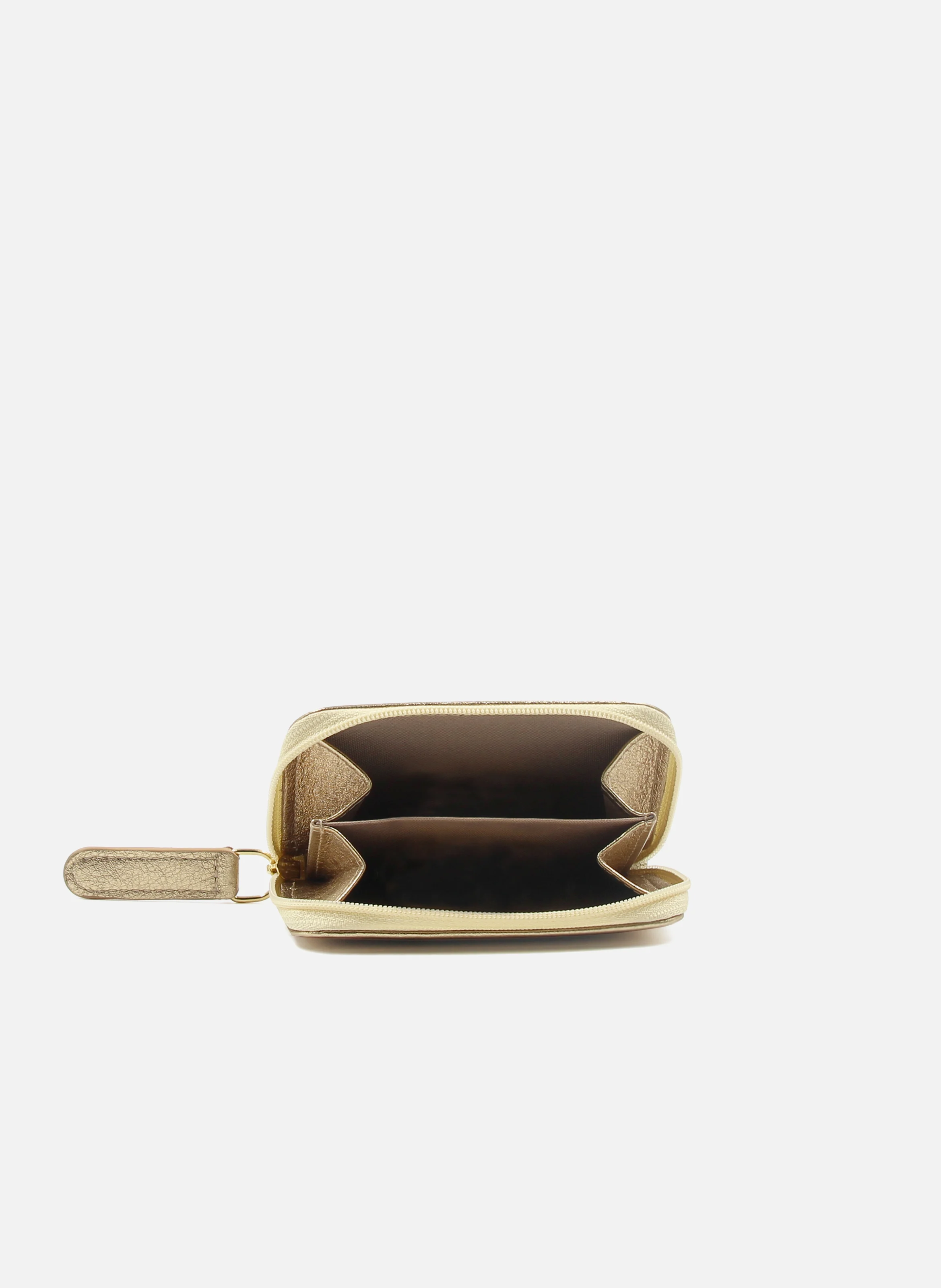 Porte-monnaie cuir métalisé | Doré
