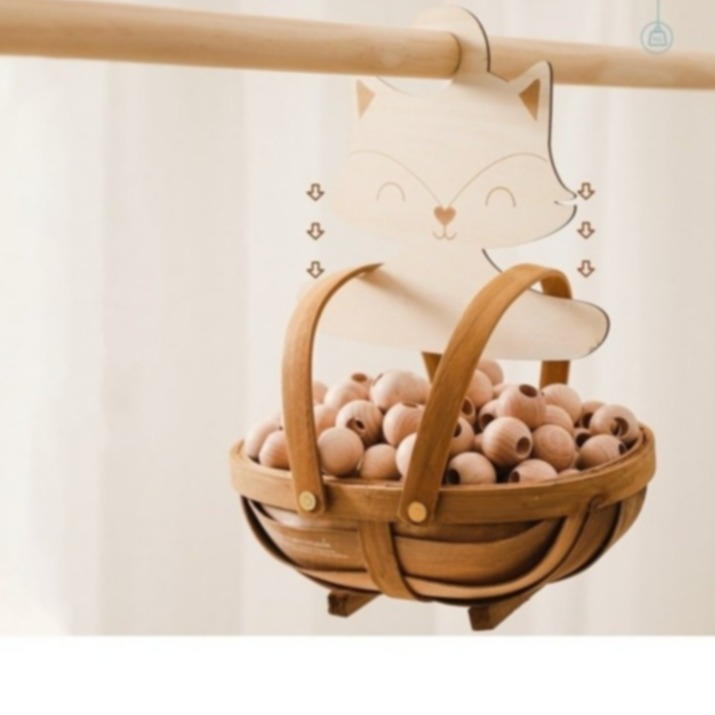 (5er Set) Holz Kinder Kleiderbügel Baby Kleiderschrank Organizer für Bodys / Strampler / Jacken - Fuchs