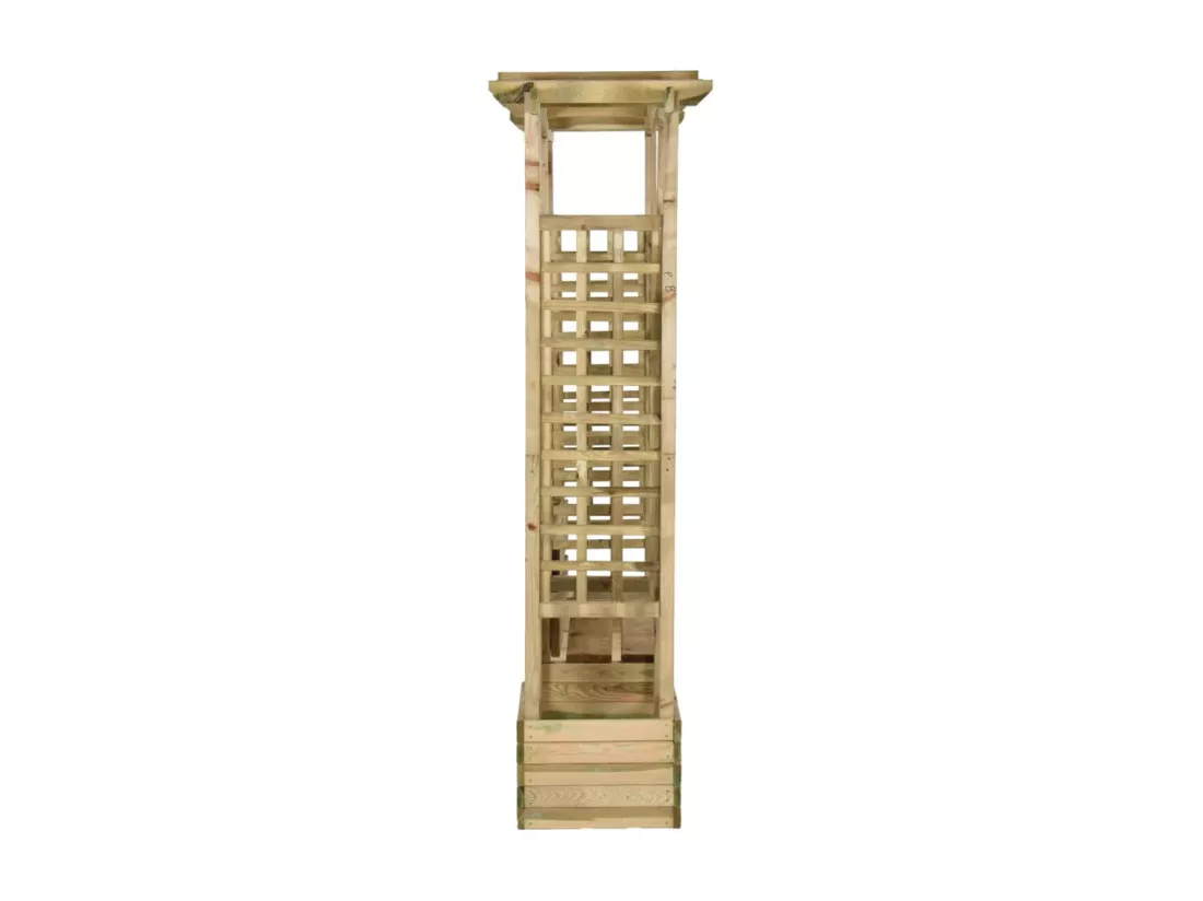 Pergola de jardin avec banc et jardinières Bois de pin imprégné