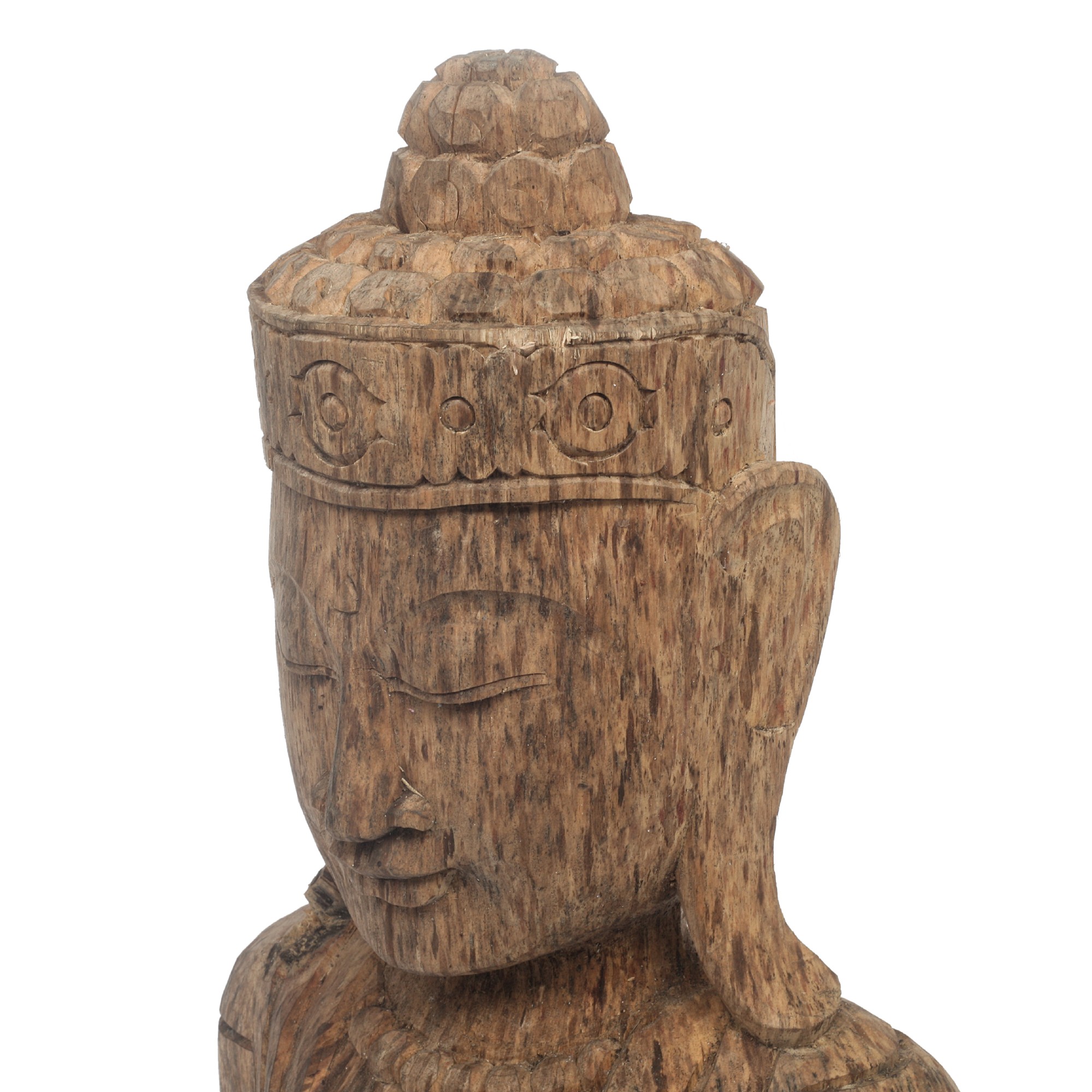 Buddha-Büste aus Holz, H 42 cm, B 24 cm, T 10 cm von fischer's lagerhaus