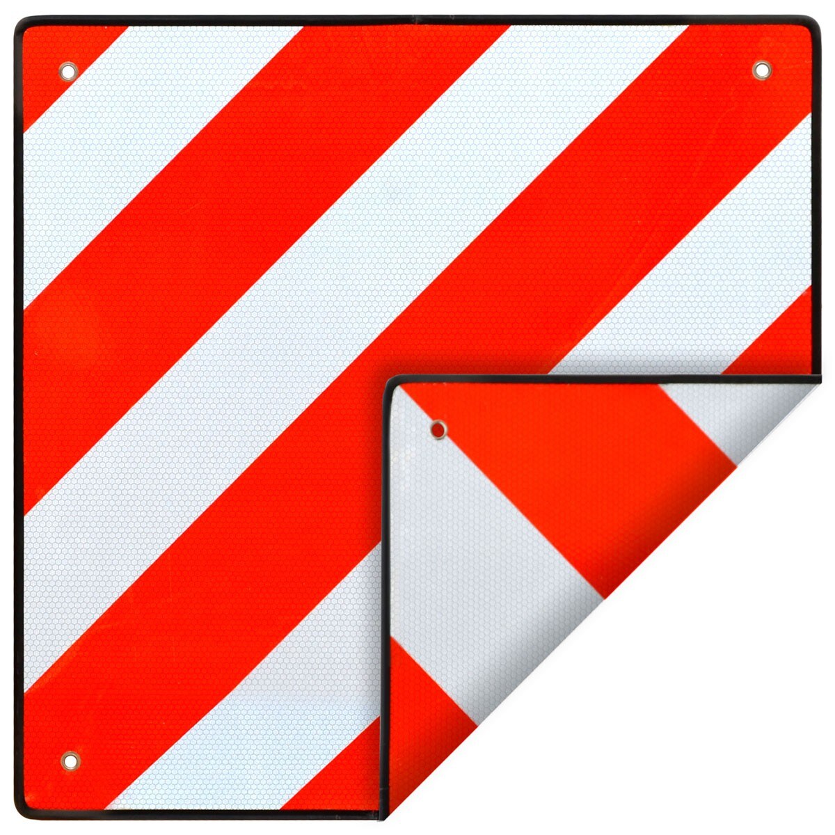 REFURBISHED – Warntafel Italien Spanien B-Ware 50x50cm Aluminium Reflektor Warnschild Rot Weiß
