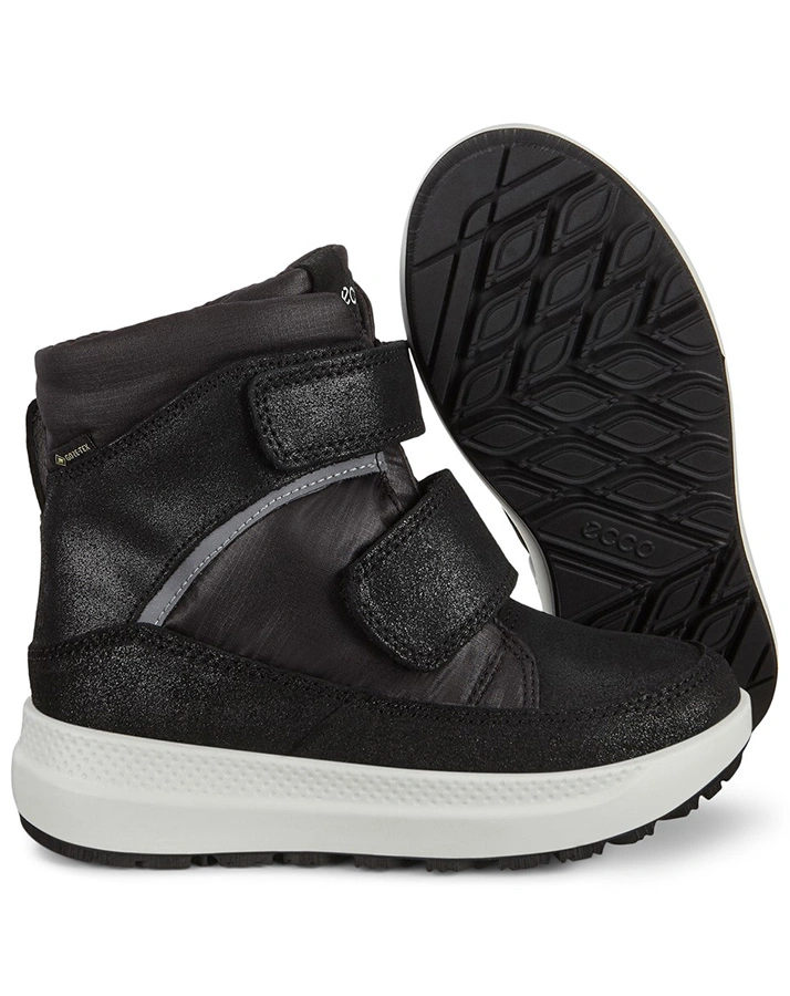 Leder-Klettstiefel SOLICE K MID-CUT gefüttert in black