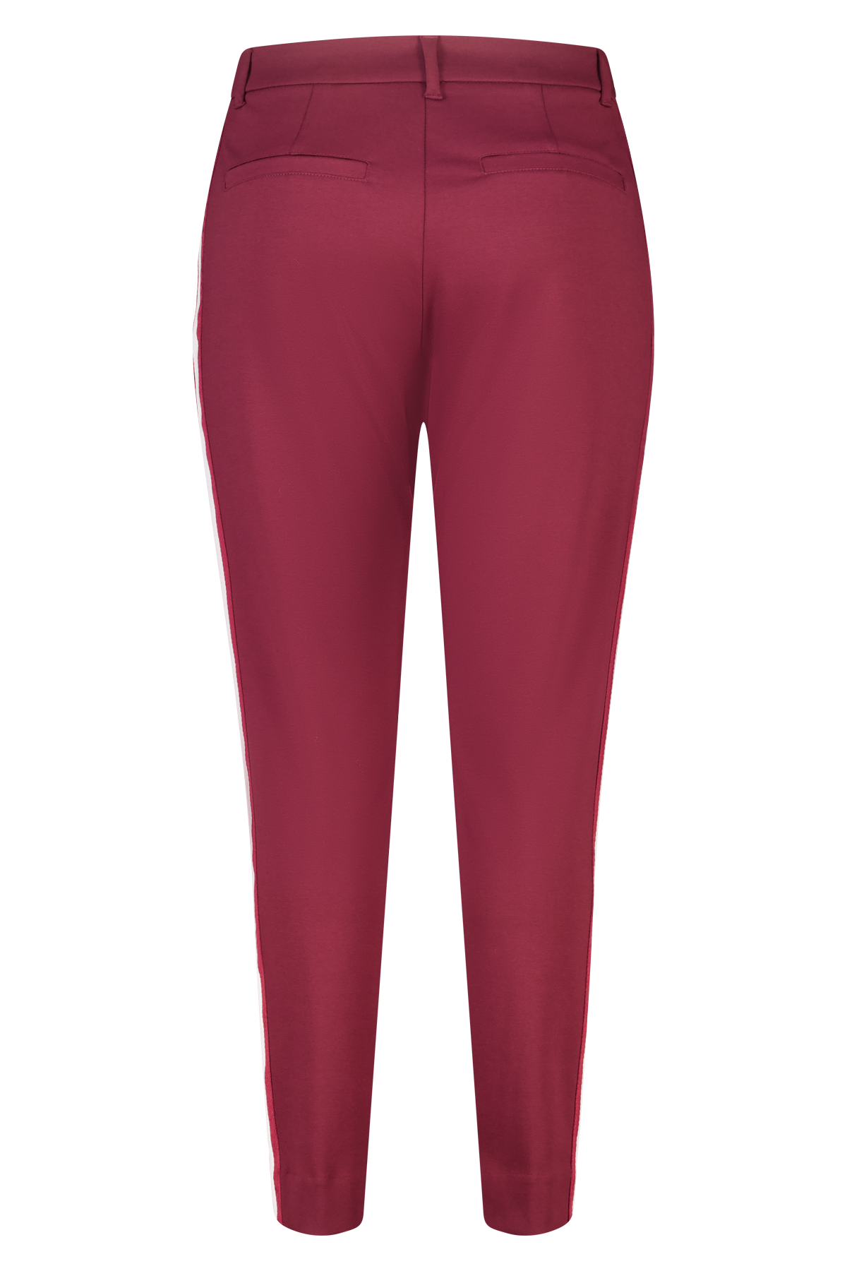 Tapered pantalon met bies aan de zijkant Donker rood