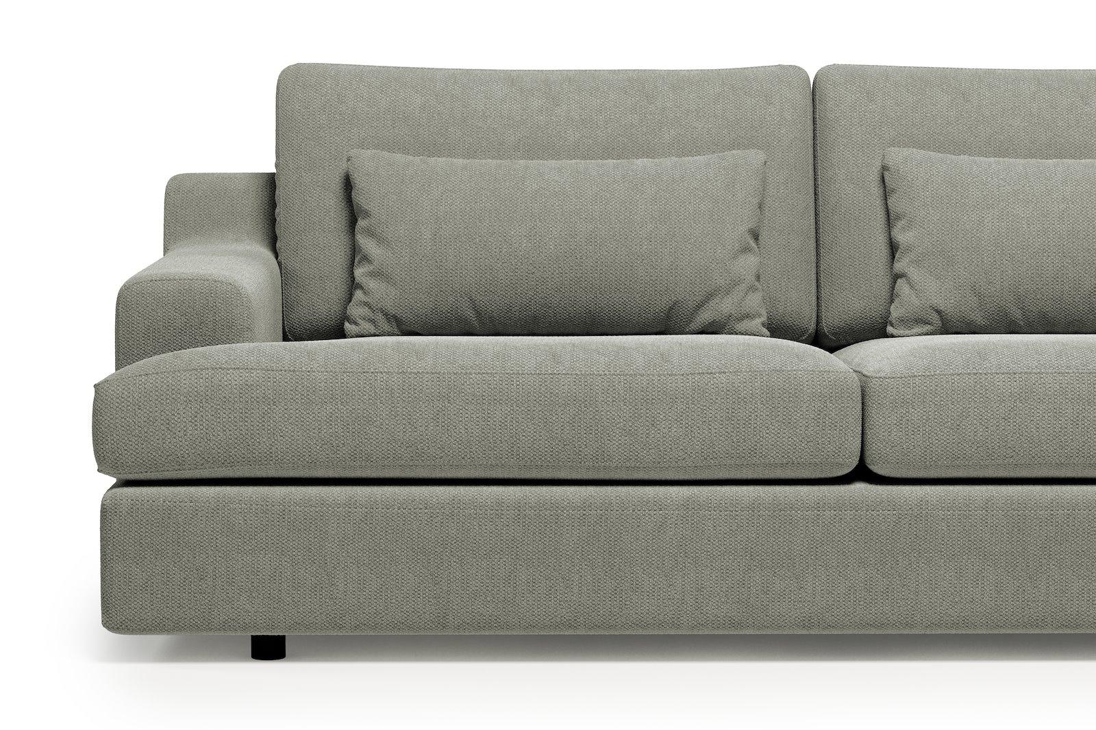 Roma 3-seter Tekstil Mito 180 Light Grey med sorte ben