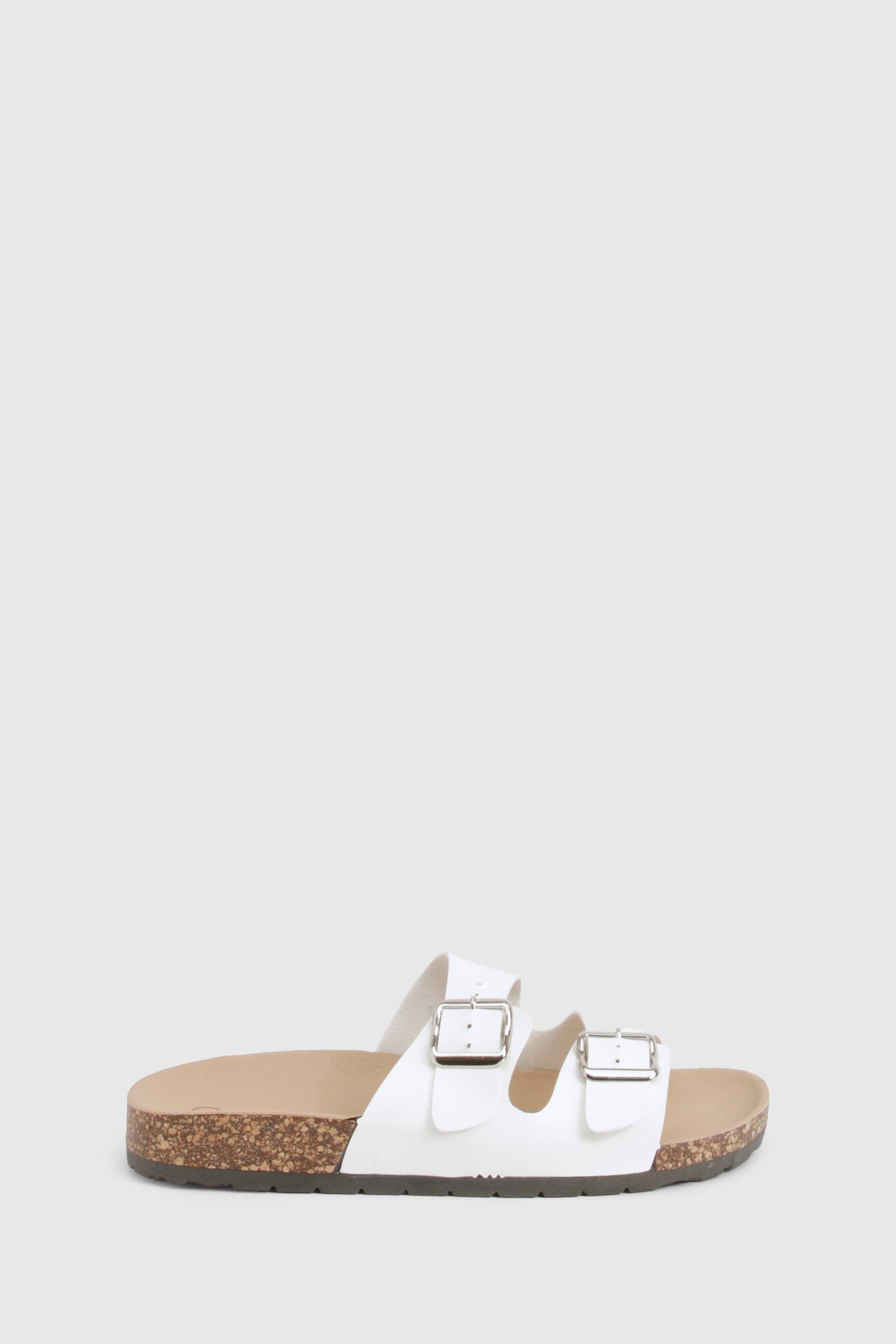 boohoo Double Buckle Footbed Slider