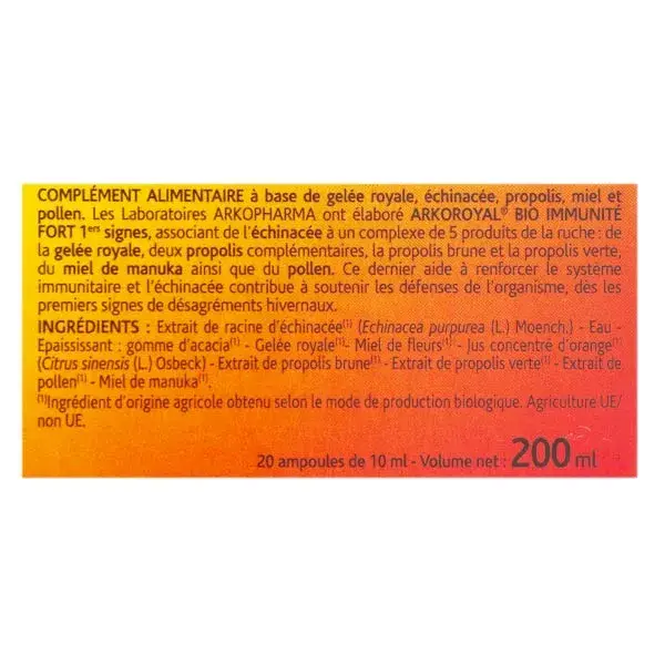Arkopharma Arkoroyal Immunity Strong First Signs Orgânico 20 ampolas