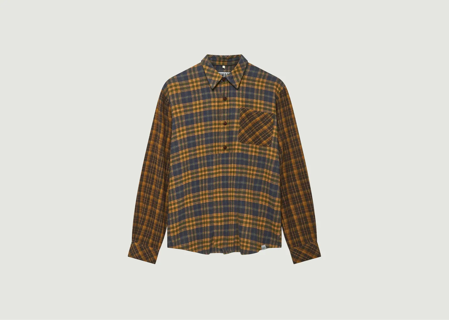 Axel - Organic Cotton Patchwork Check Shirt komodo