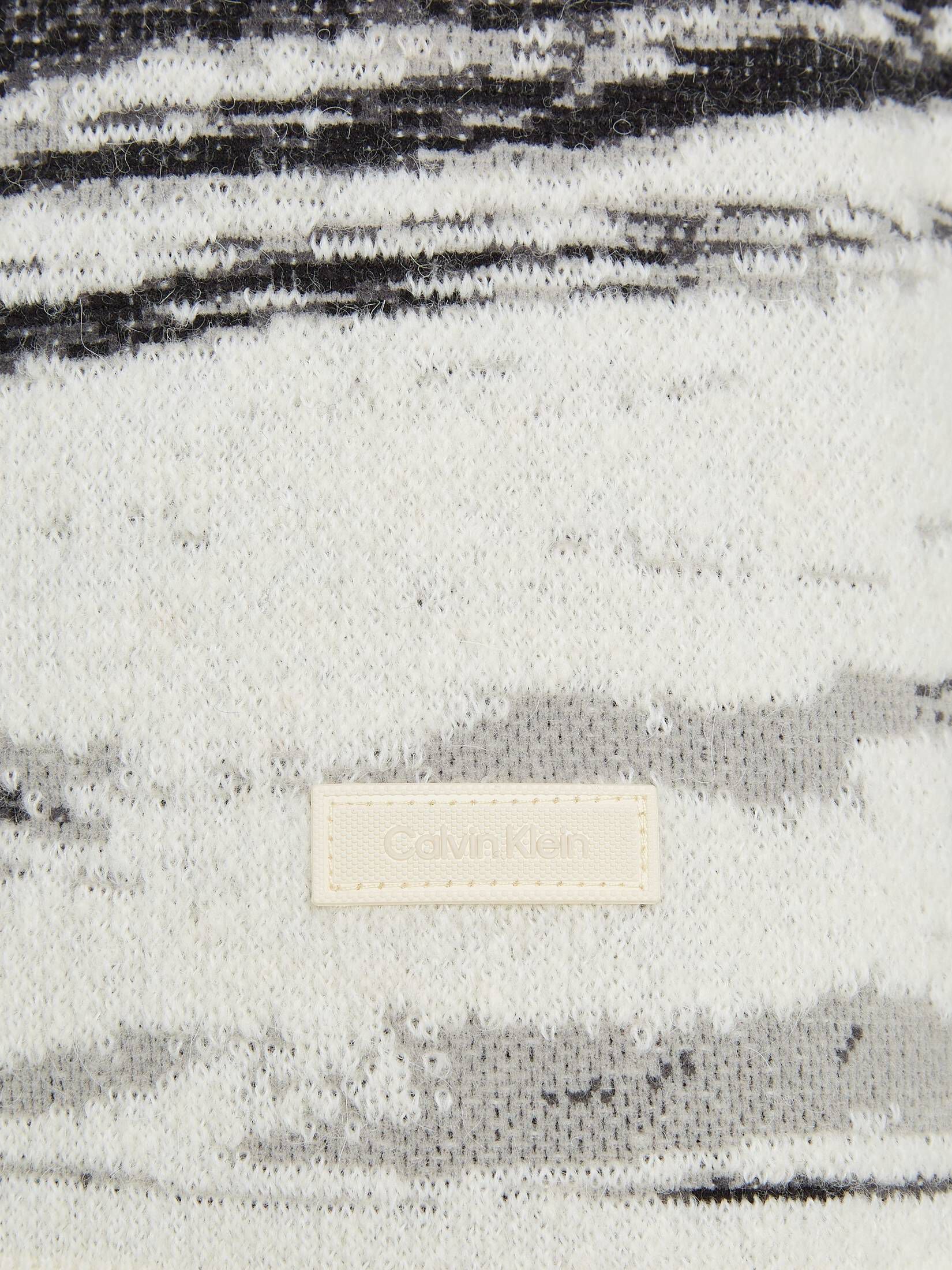 CALVIN KLEIN| Herren Strickpllover mit Wolle und Alpaka ABSTRACT JACQUARD SWEATER