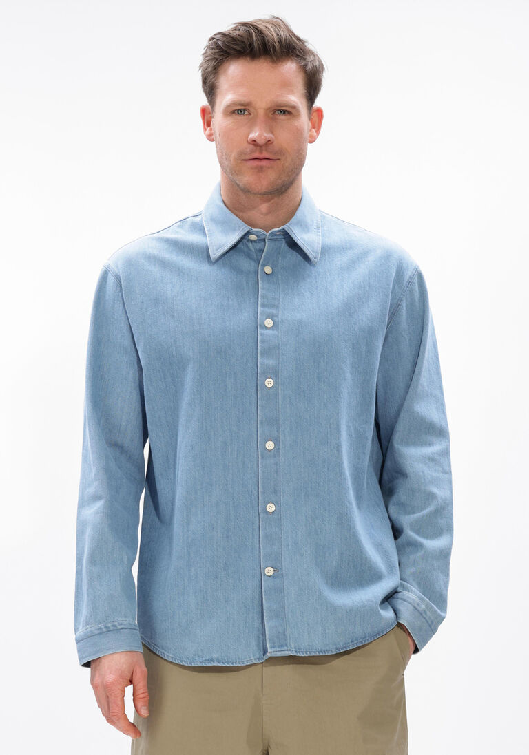 blauwe nn.07 casual overhemd casper 50033