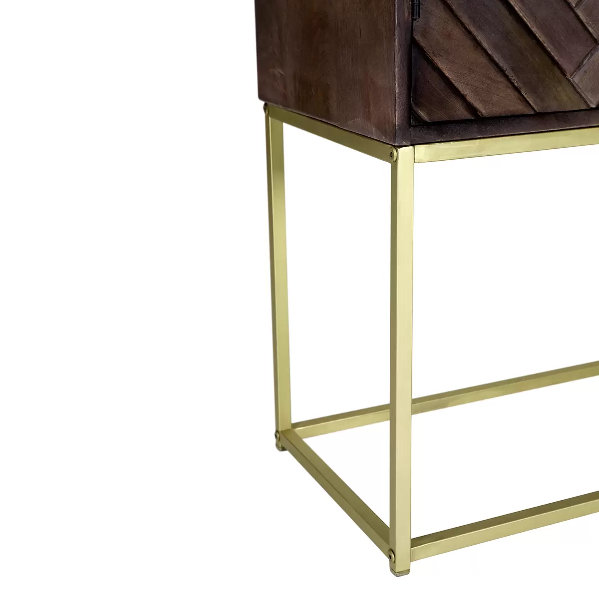 Kommode Fishbone braun,gold