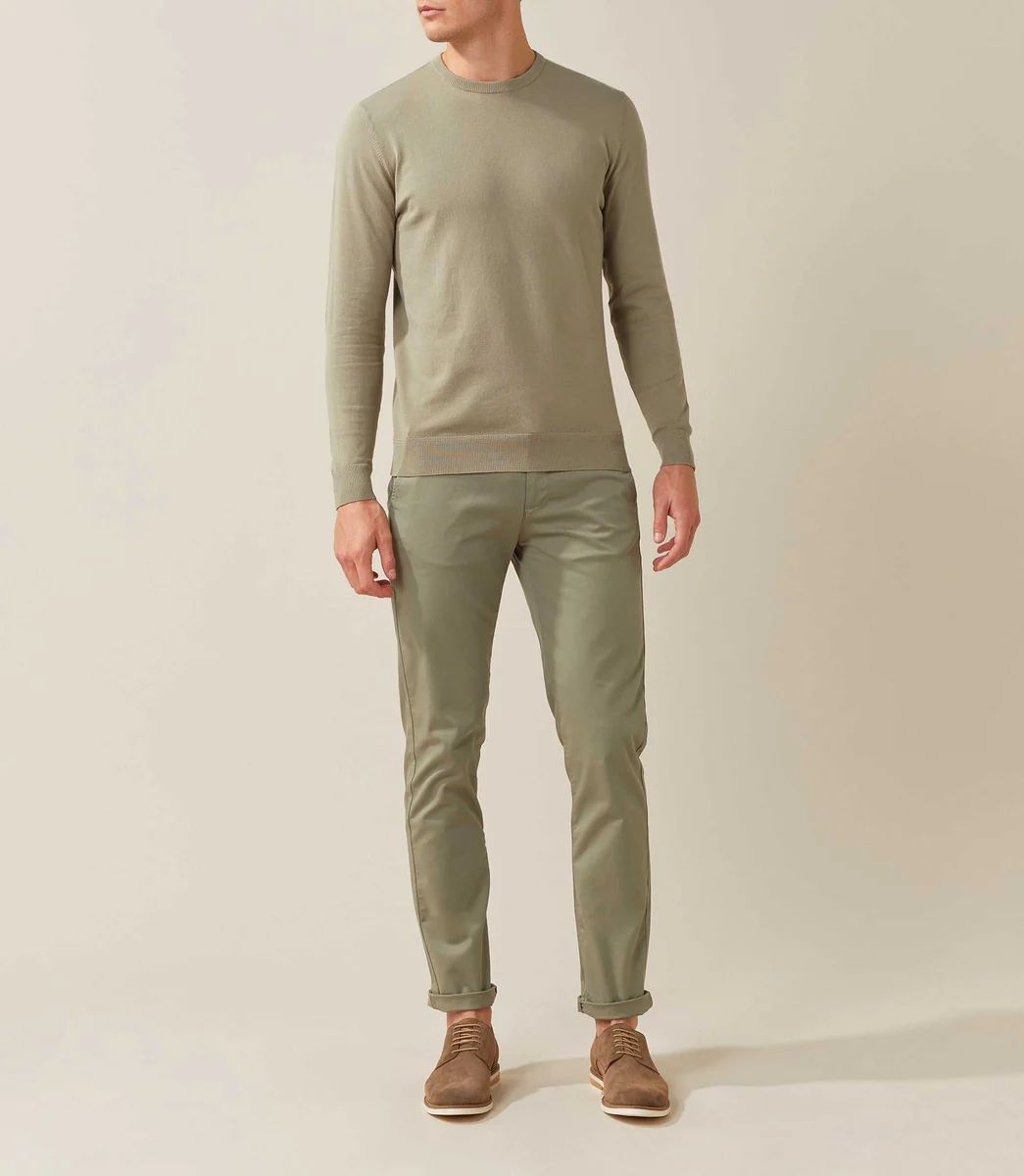 Pull col rond kaki 