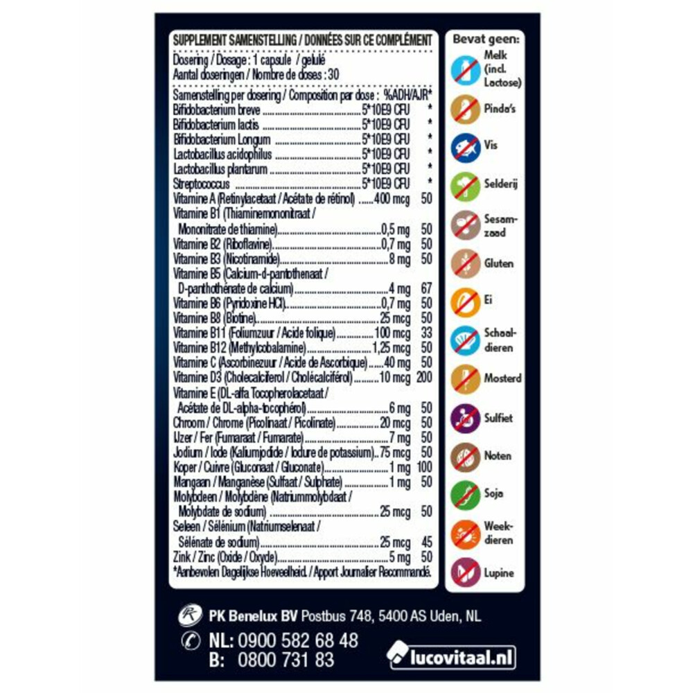 2x Lucovitaal Probiotica Vitamine & Mineralen Complex30 capsules