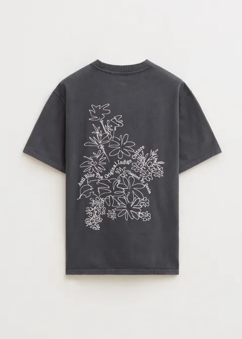 T-shirt met borduur detail antraciet (ANTRA)