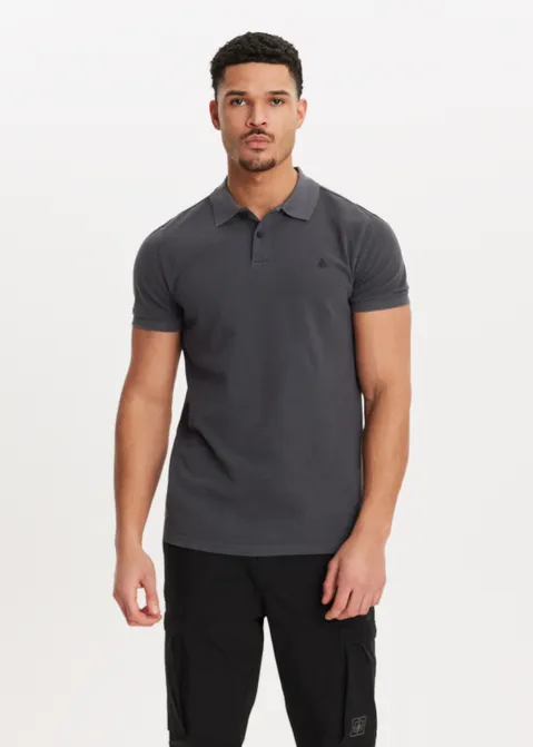 Polo met logo print antraciet (ANTRA)