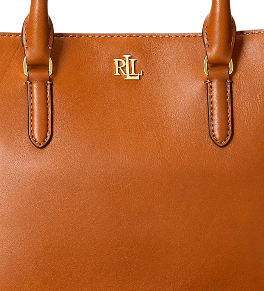 Bolsa Ralph Lauren Marcy em couro marrom