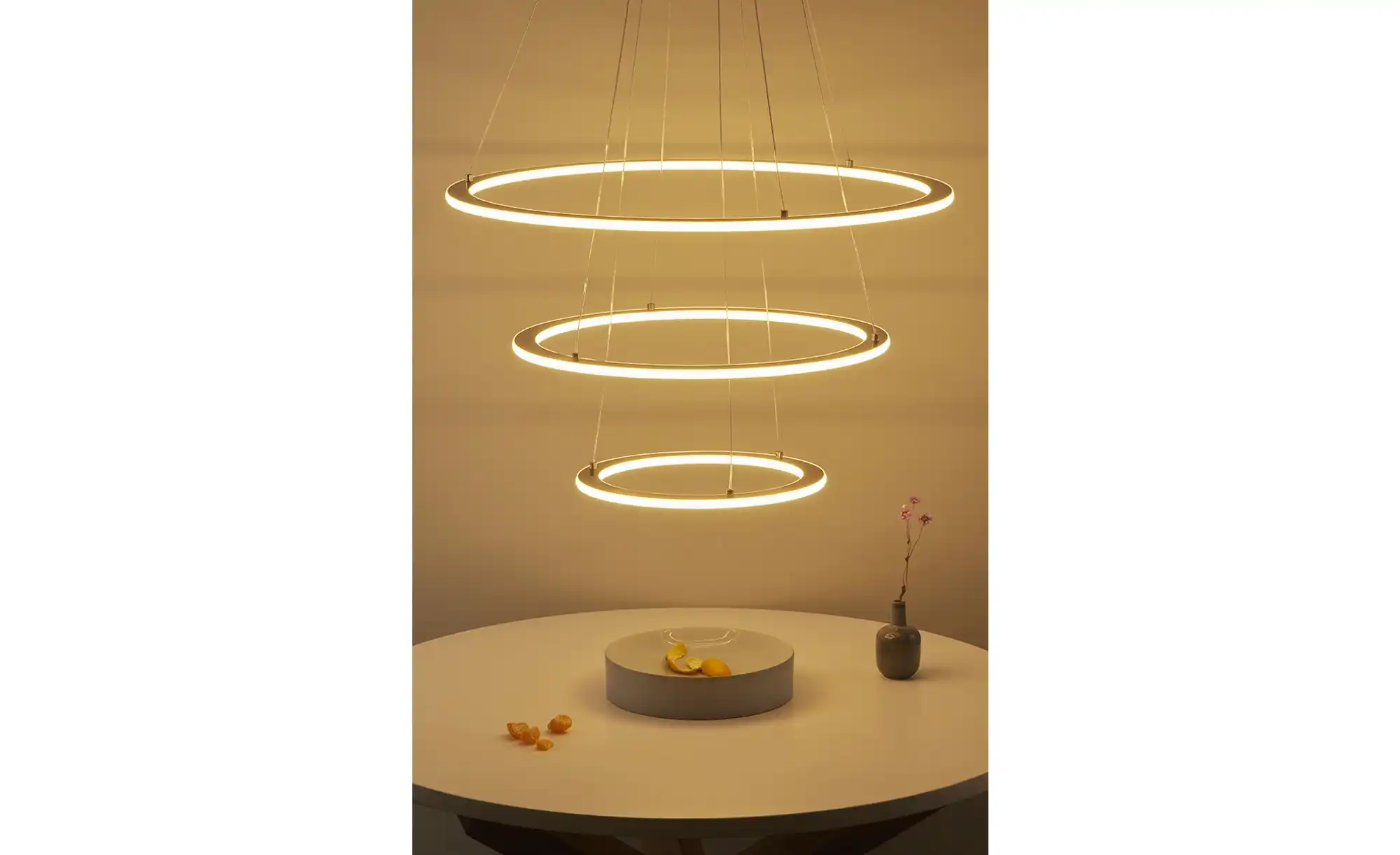Trio LED-Pendelleuchte, Nickel-matt, `Ringe`