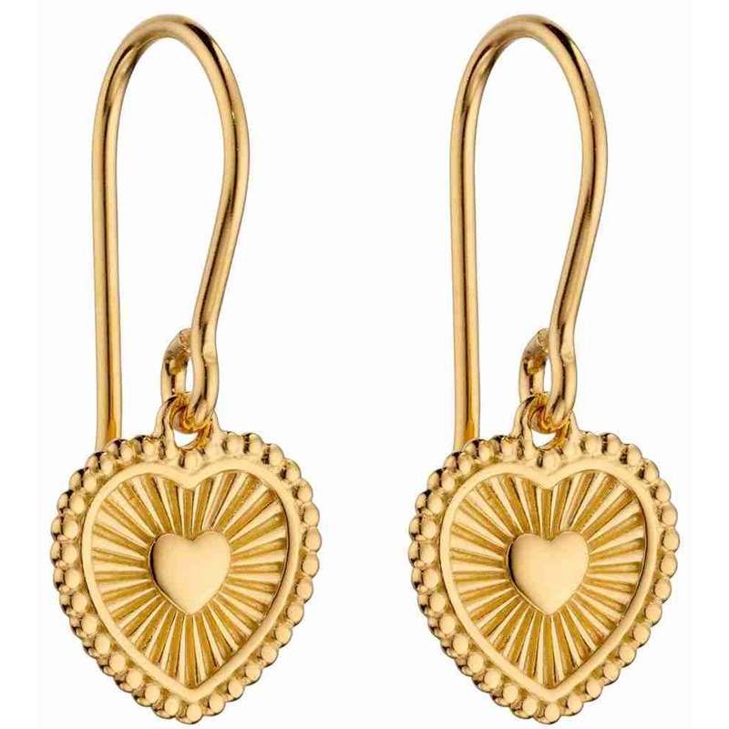 Boucle d'oreille coeur plaqué or en argent 925/1000