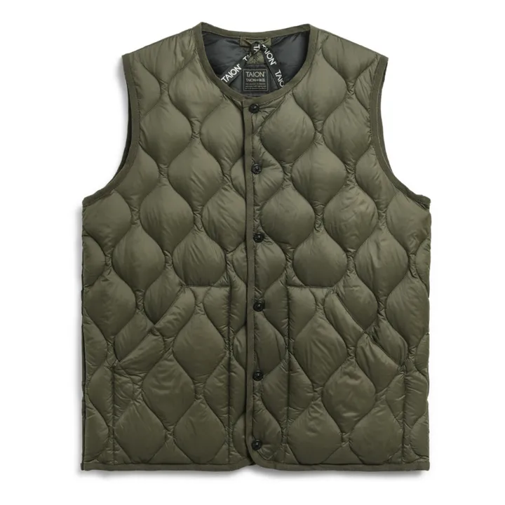 Taion Veste Sans Manches Matelassée Military Unisexe | Vert olive