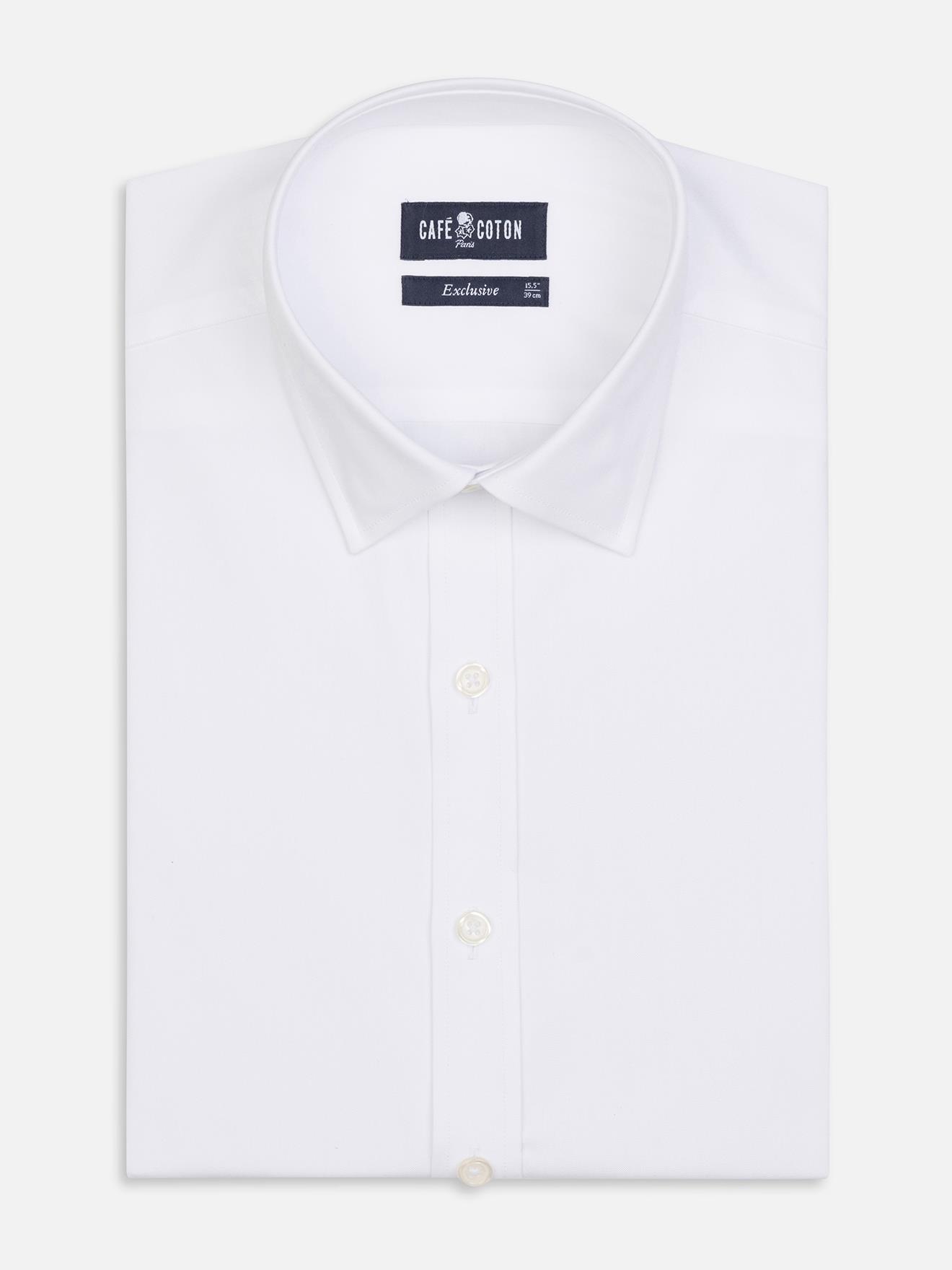 Chemise cintrée en pin point blanc - Petit Col