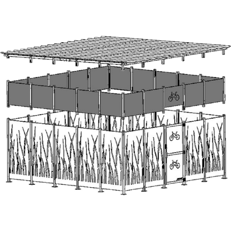 Réhausse pour abri 5x5m M107V5RO/TB/BA