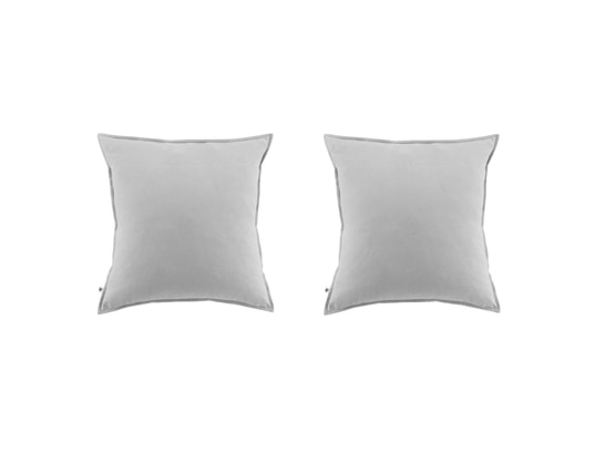 TERRE DE NUIT - Taie d'oreiller Lot de 2 taies d'oreiller flanelle gris 50x70 cm