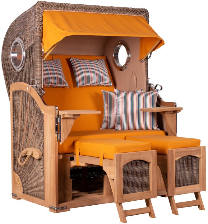 Strandstoel Rantum teak PE grijs design 586