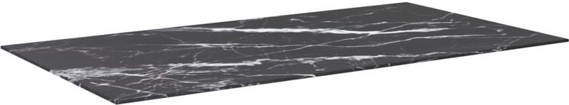 Gehard Glas Tafelblad - Zwart - Marmeren Design - 120 x 65 cm