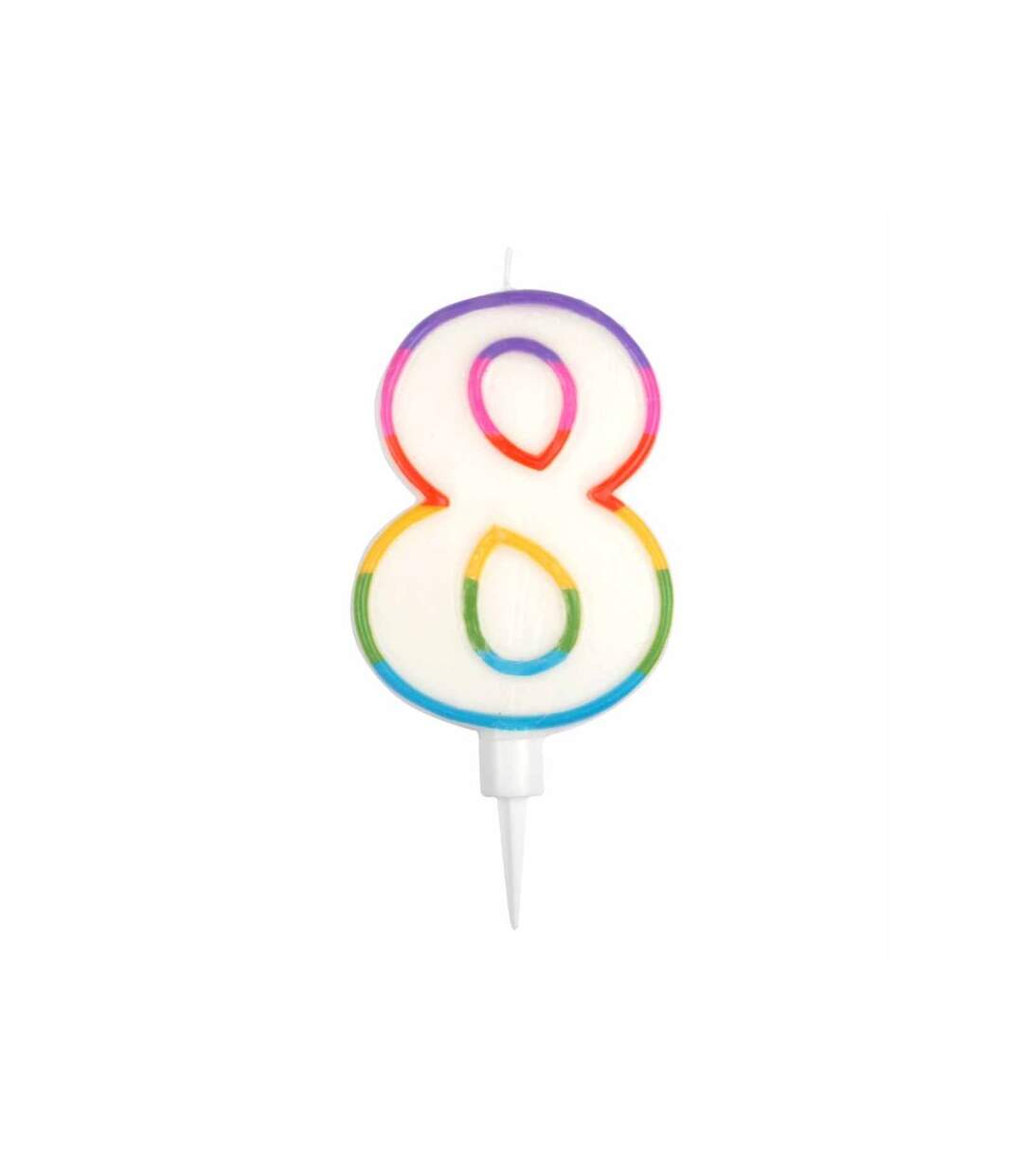 Paris Prix - Bougie D'anniversaire chiffre 8 10cm Multicolore