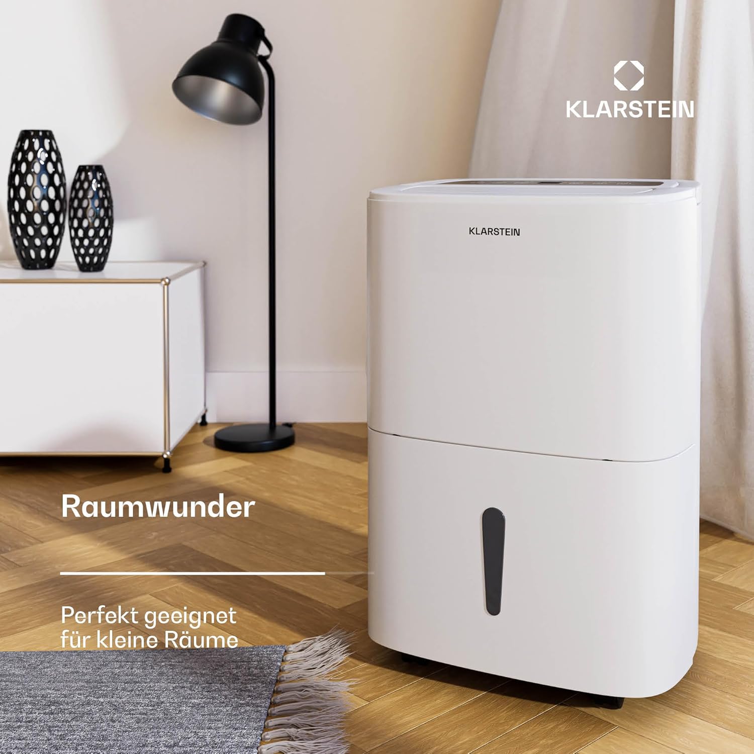 Klarstein DryFy 20L Luftentfeuchter - 400W, 20L/Tag, 5L Tank, 46dB Leise, Auto-Swing, Timer, Wäschetrocknungsmodus, für Zuhause & Büro, Entfeuchter Elektrisch, Raumentfeuchter