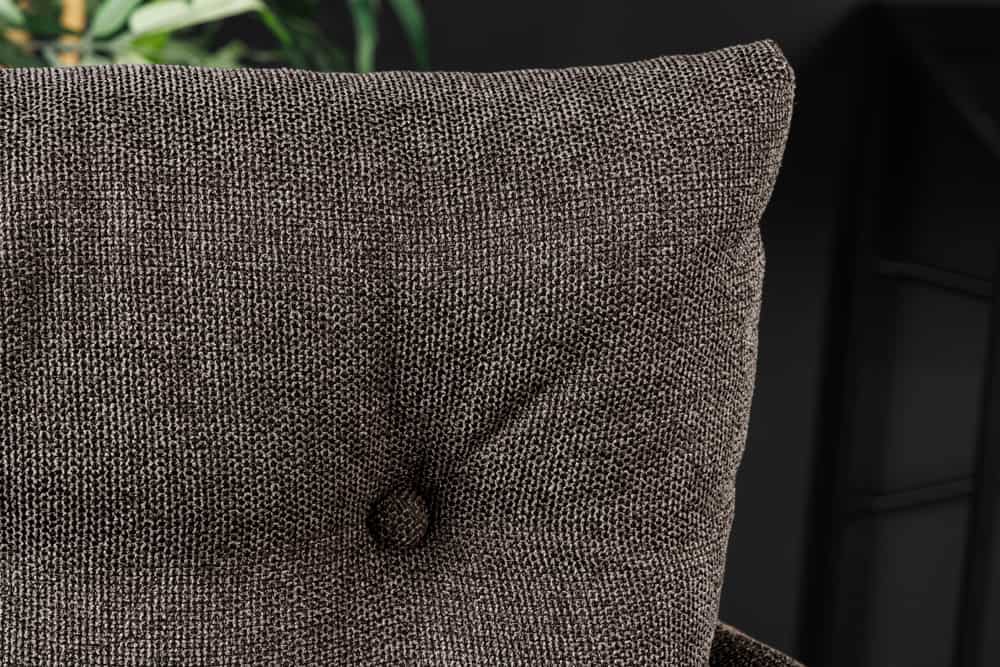 Drehbarer Design Barhocker BIG GEORGE taupe Samt Taschenfederkern mit Armlehnen Metall
