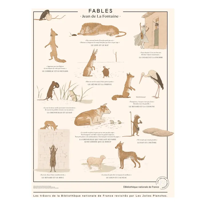 Les Jolies Planches Planche les Fables de la Fontaine 60x80 cm