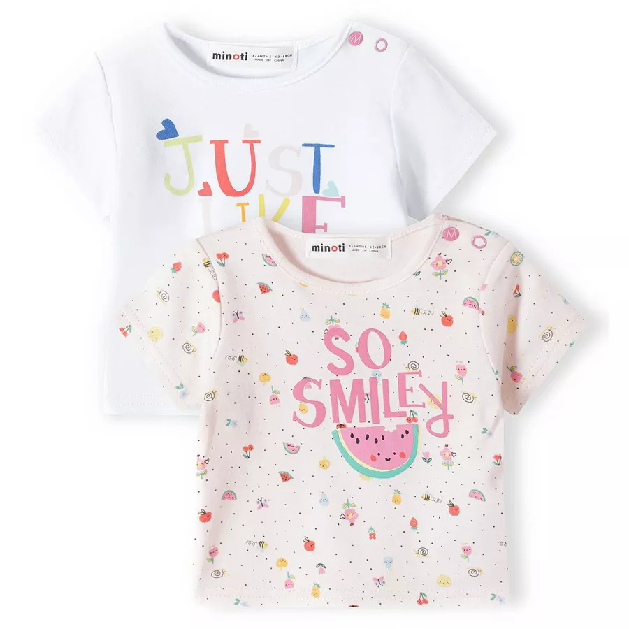 MINOTI 2er-Pack T-Shirts HellrosaWeiß