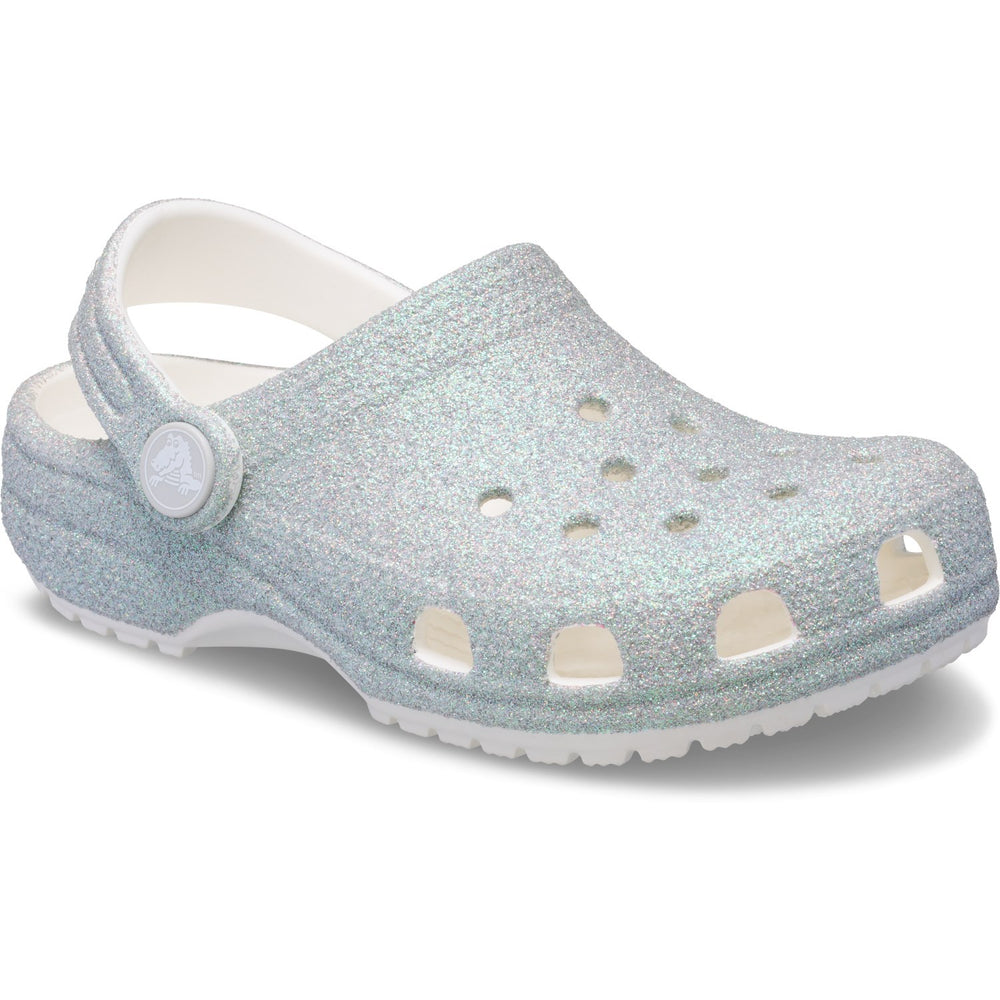 Køb Crocs White Classic Iridescent Glitter Gloc