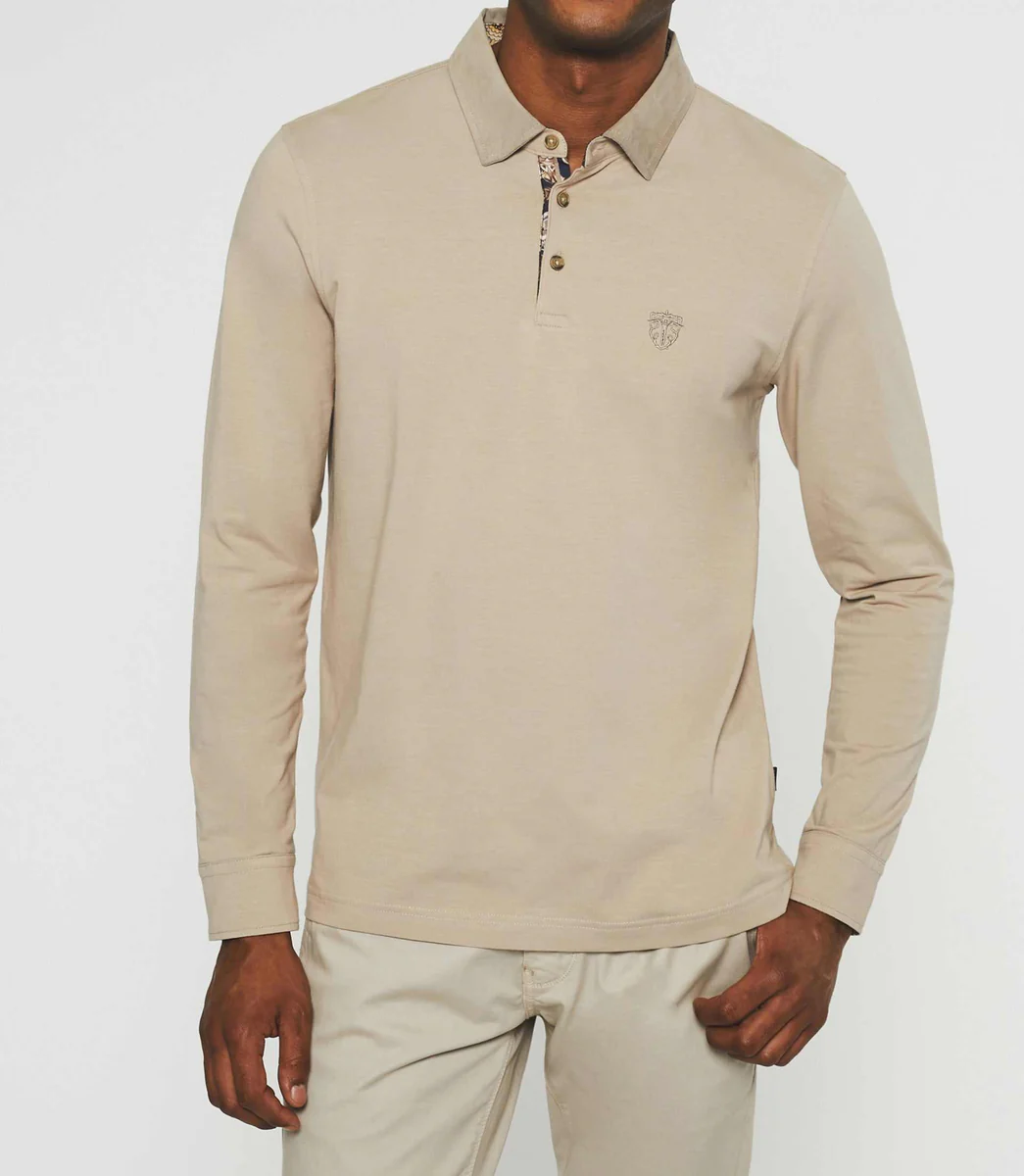 Polo manches longues mastic NARA