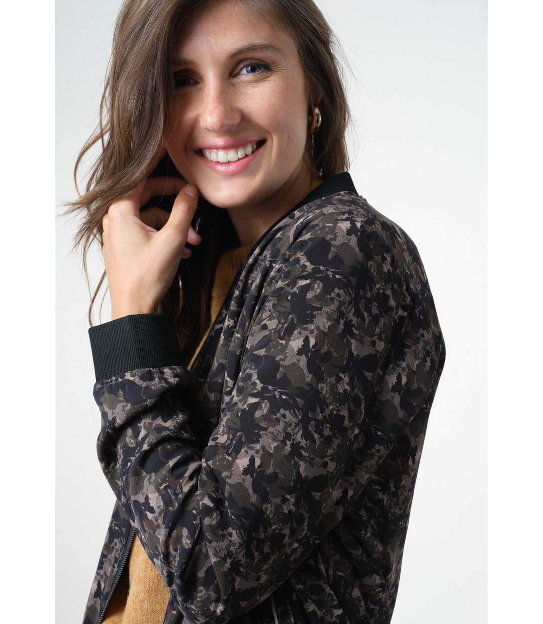 Blouson bomber imprimé camouflage MAGALY