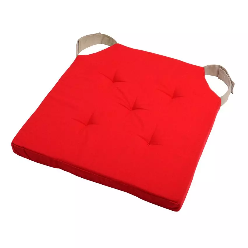 Galette de chaise carrée scratch (40 x 40 cm) Duo Rouge