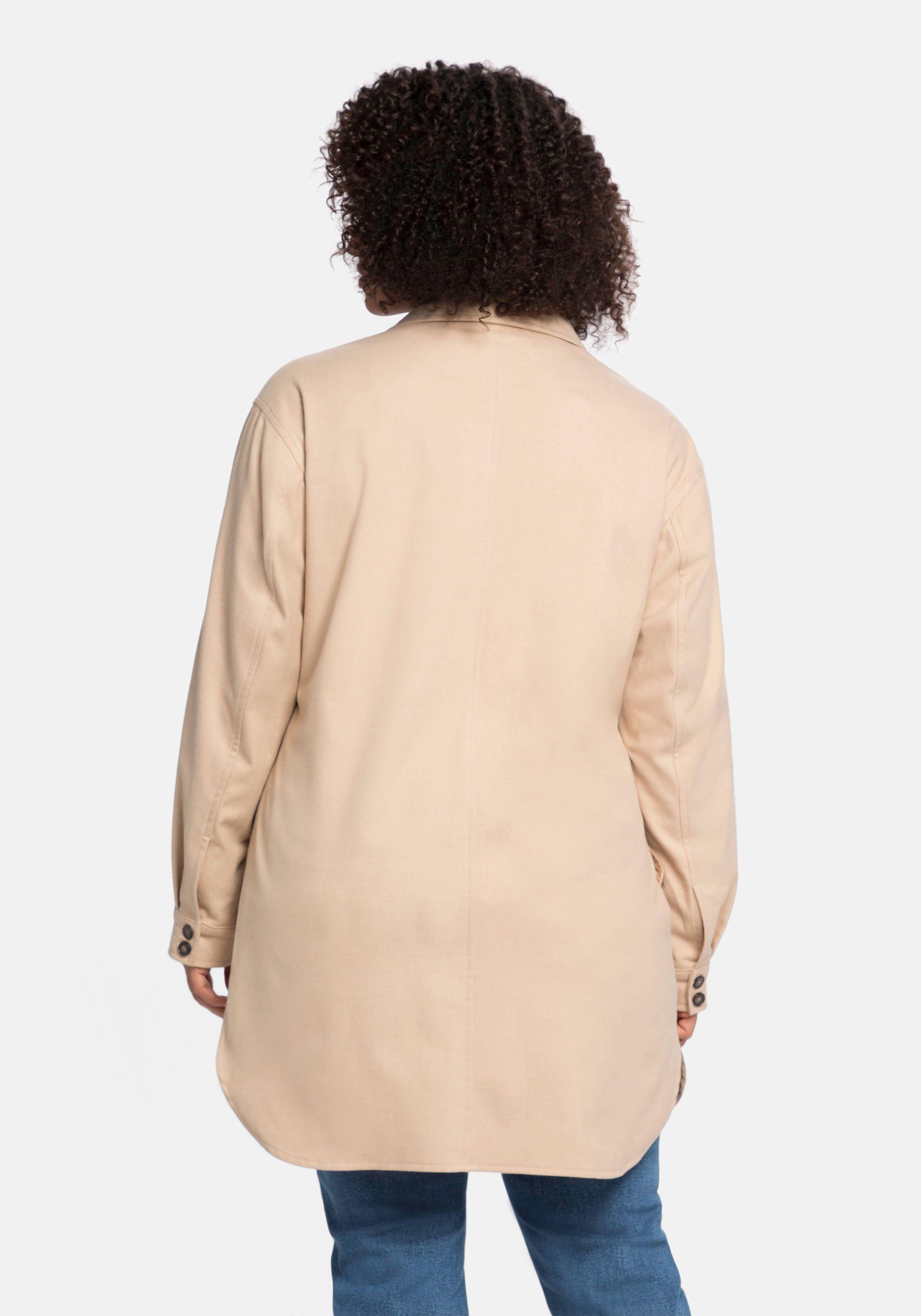 Shacket in Longform, mit Eingrifftaschen