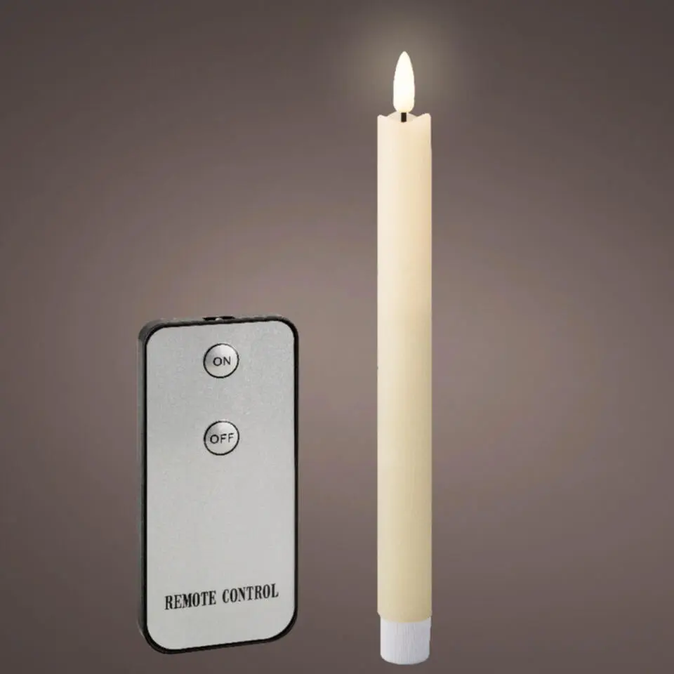 Lumineo Dinerskaarsen - LED - 4 ST - creme wit - 24 cm
