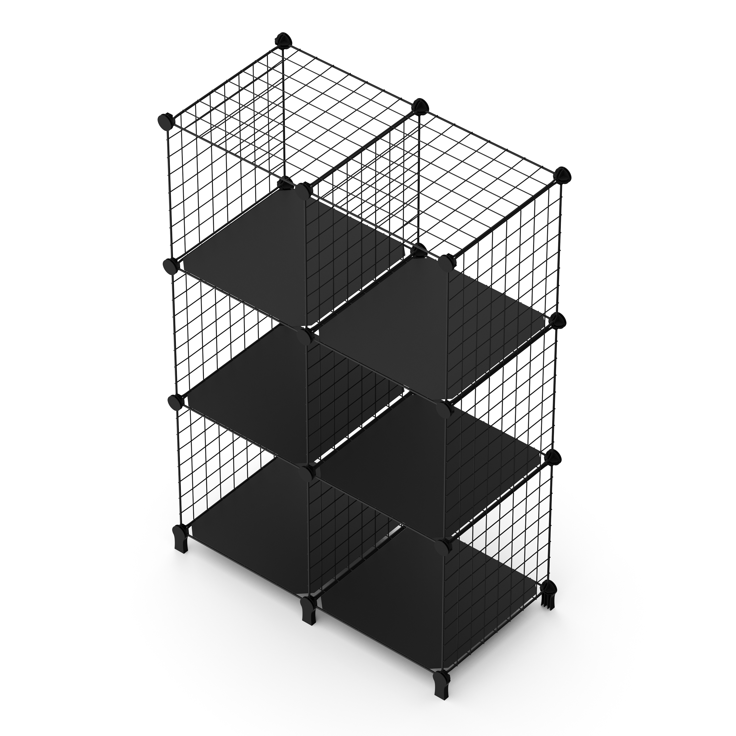 Regal Metall 6 Fächer 74 x 38 x 113 cm schwarz