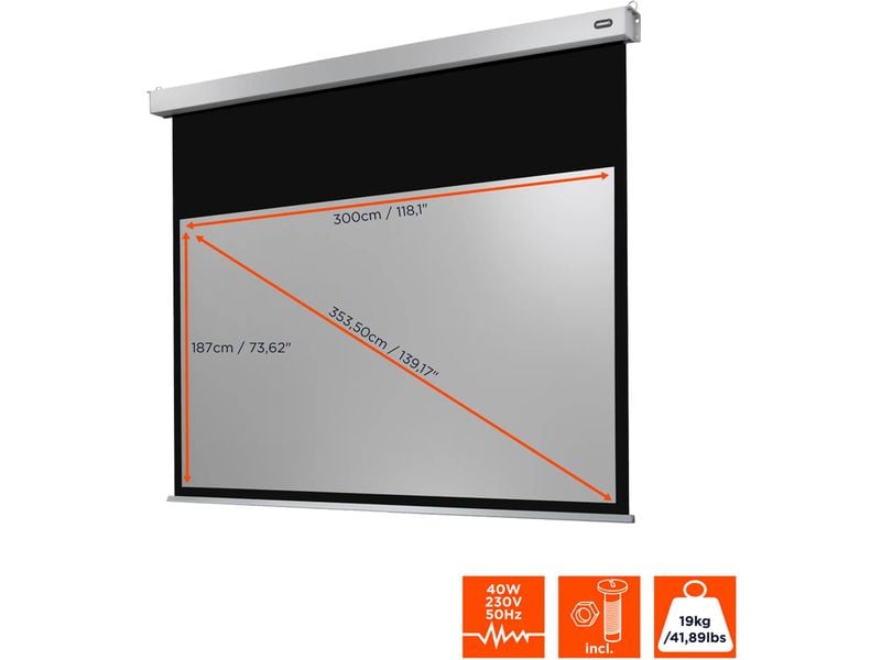 Celexon Motorleinwand Pro Plus 300x187 cm 16:10 Für Tagungs- und Konferenzräumen und Heimkinoanwendungen