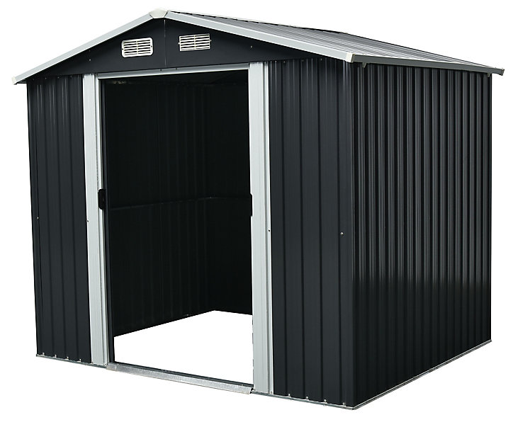 Abri de jardin GoodHome Basic en métal coloris gris ép.0,3 mm surface extérieure 4,62 m²