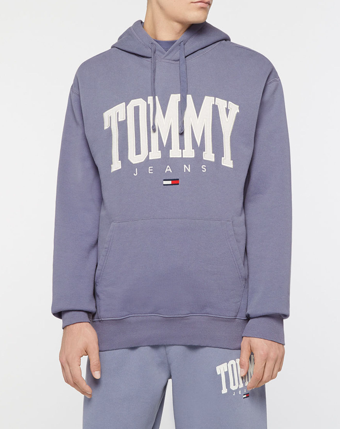 Tommy Jeans Sweat en Coton Bio Abo Tjm Collegiate bleu jean