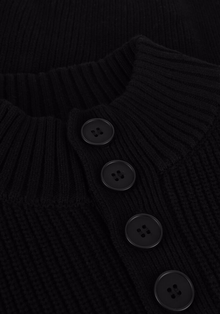 INDIAN BLUE JEANS zwarte indian blue jeans coltrui knitted col buttons